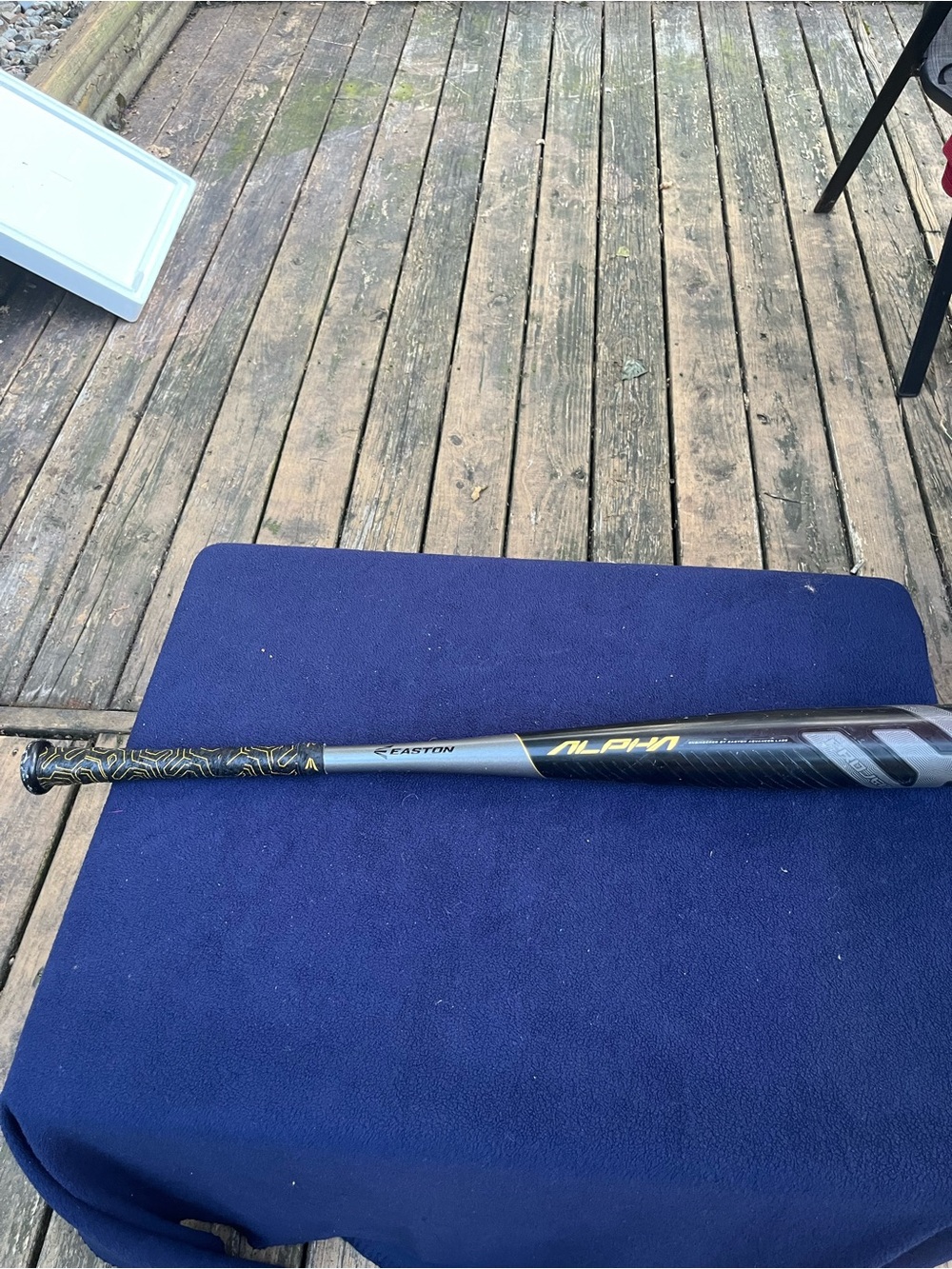 Easton Alpha Bat - Navy, Gray, Black and Gold Accents